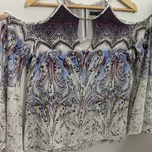 WHBM Cold-Shoulder Dressy Top